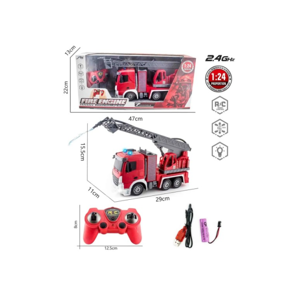 Rapid Speed R/C Brandbil med stege 1:24
