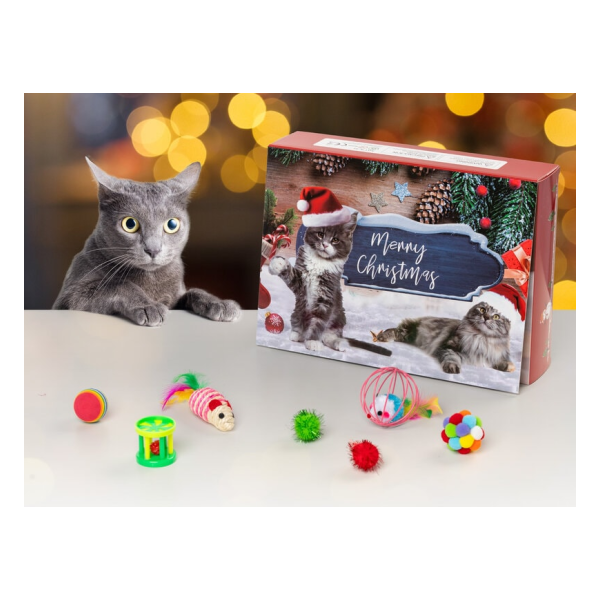 Adventskalender med Kattleksaker